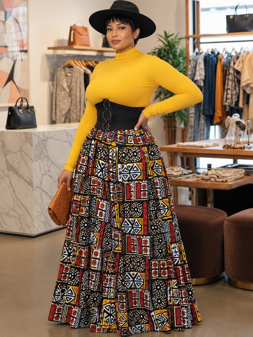 Boho Maxi Skirt in Multi-Color Patchwork Print Size O/S (NWT) 😮‍💨🔥🫰🏾